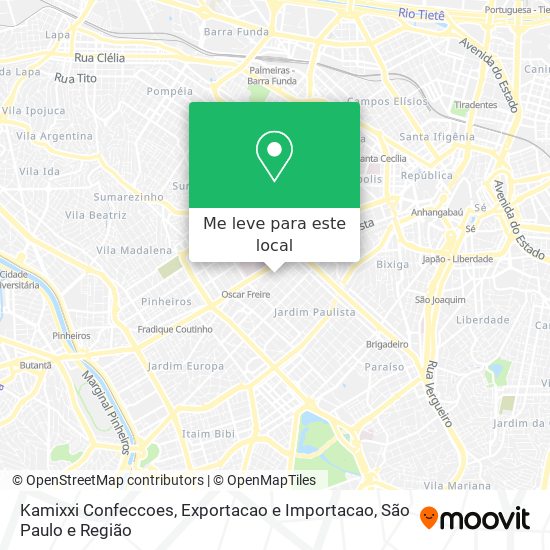 Kamixxi Confeccoes, Exportacao e Importacao mapa