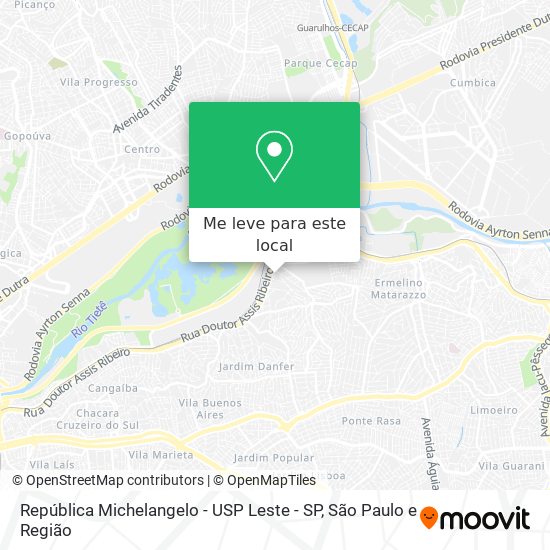 República Michelangelo - USP Leste - SP mapa