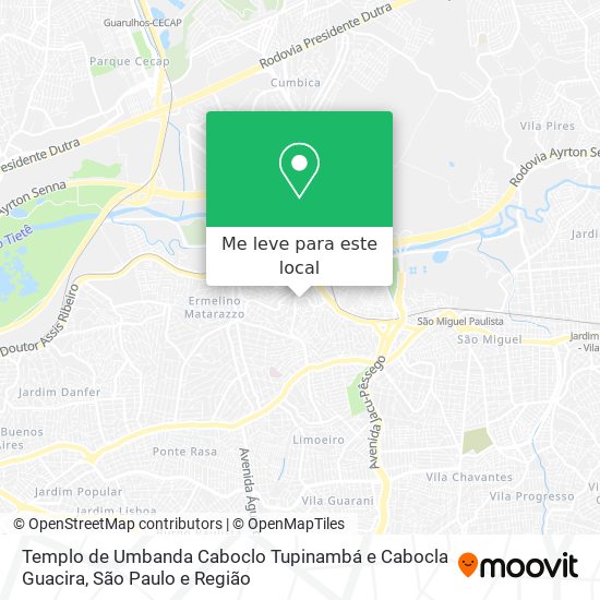 Templo de Umbanda Caboclo Tupinambá e Cabocla Guacira mapa