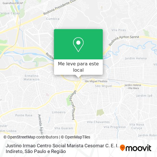 Justino Irmao Centro Social Marista Cesomar C. E. I. Indireto mapa