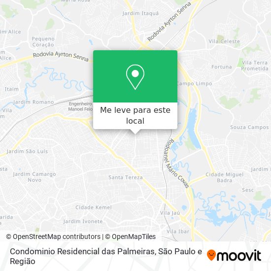 Condominio Residencial das Palmeiras mapa