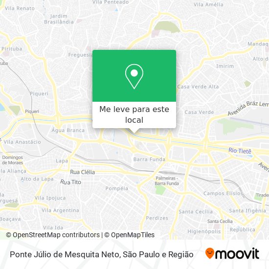 Ponte Júlio de Mesquita Neto mapa