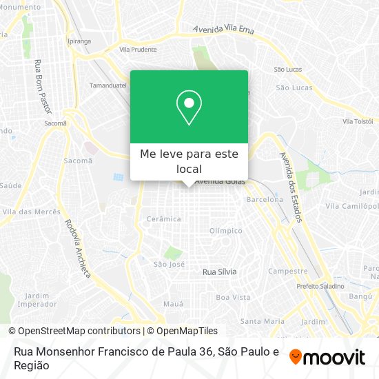 Rua Monsenhor Francisco de Paula 36 mapa