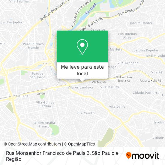 Rua Monsenhor Francisco de Paula 3 mapa