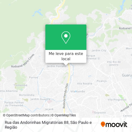 Rua das Andorinhas Migratórias 88 mapa