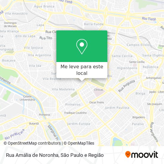 Rua Amália de Noronha mapa