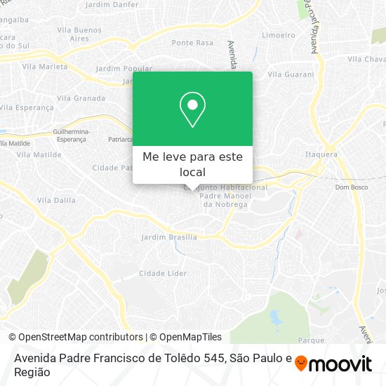 Avenida Padre Francisco de Tolêdo 545 mapa