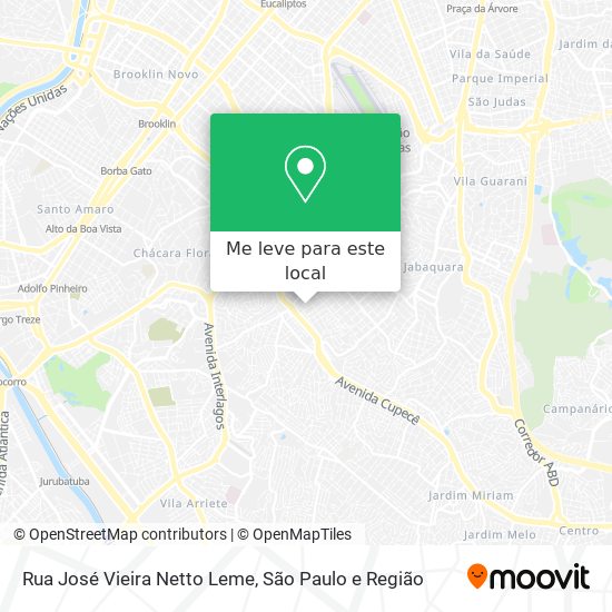 Rua José Vieira Netto Leme mapa