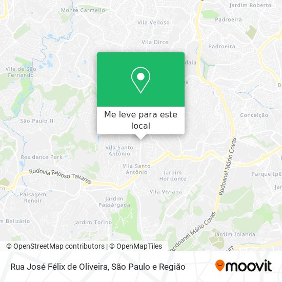 Rua José Félix de Oliveira mapa