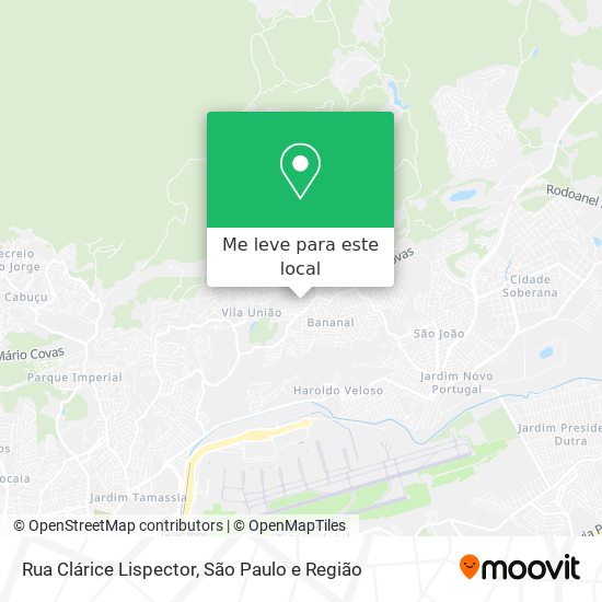 Rua Clárice Lispector mapa