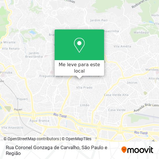 Rua Coronel Gonzaga de Carvalho mapa