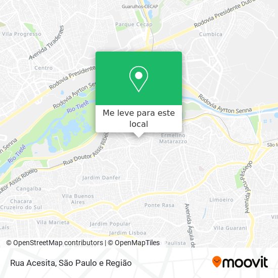 Rua Acesita mapa