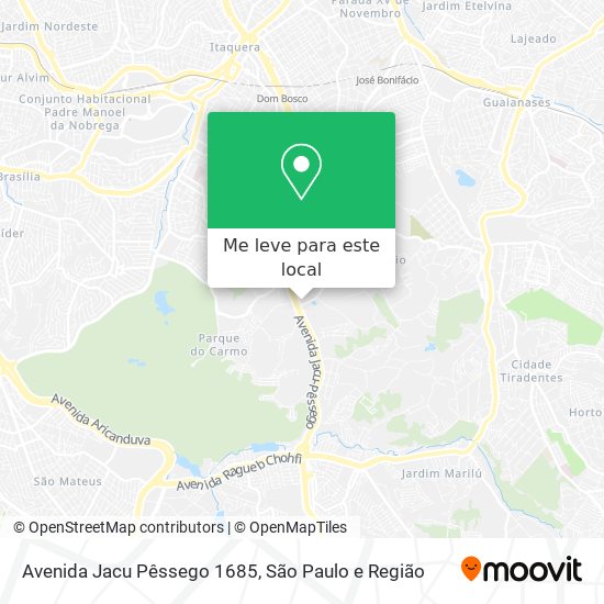 Avenida Jacu Pêssego 1685 mapa