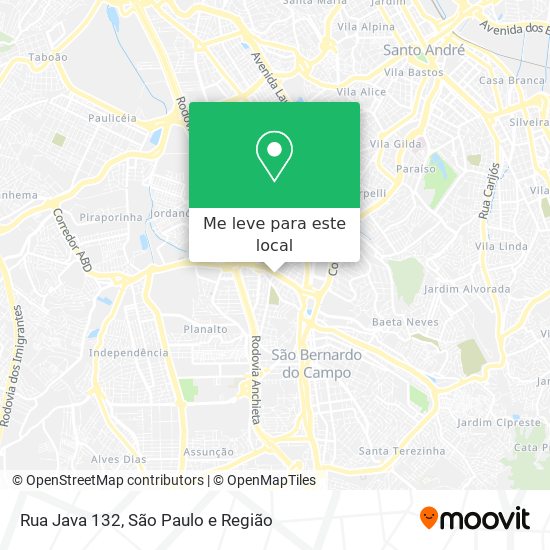 Rua Java 132 mapa