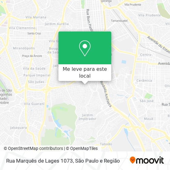 Rua Marquês de Lages 1073 mapa