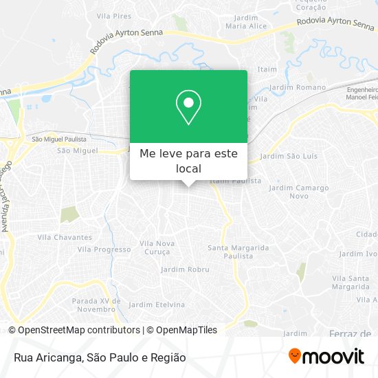 Rua Aricanga mapa