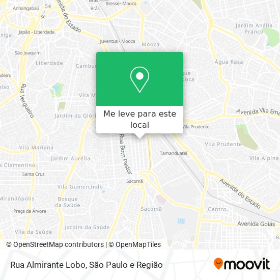 Rua Almirante Lobo mapa