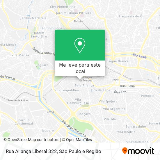 Rua Aliança Liberal 322 mapa