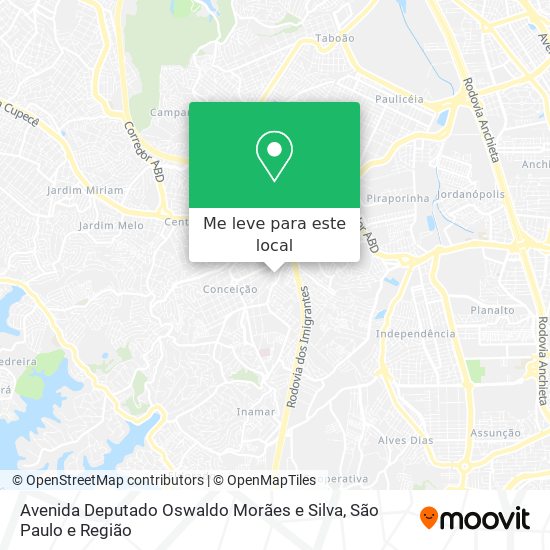 Avenida Deputado Oswaldo Morães e Silva mapa