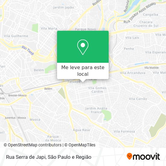 Rua Serra de Japi mapa