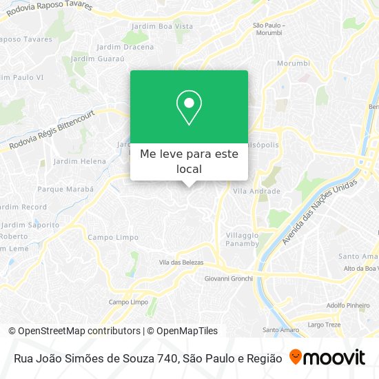 Rua João Simões de Souza 740 mapa
