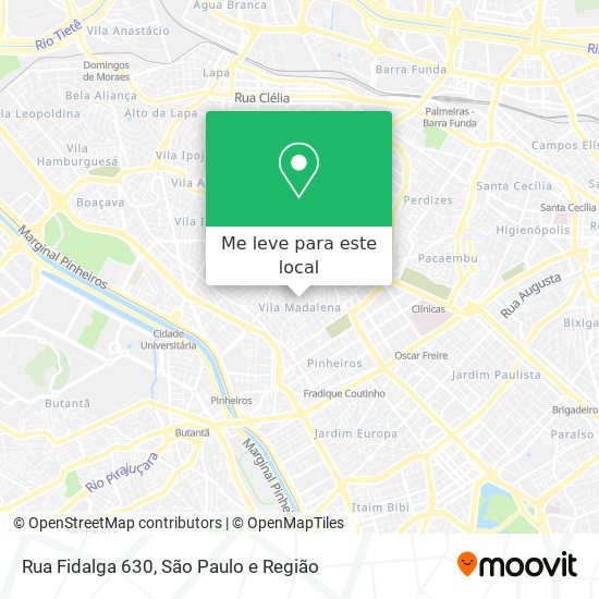 Rua Fidalga 630 mapa