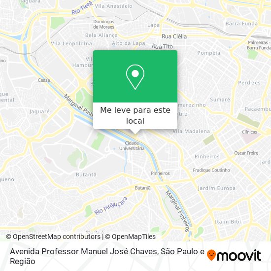 Avenida Professor Manuel José Chaves mapa