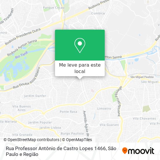 Rua Professor Antônio de Castro Lopes 1466 mapa