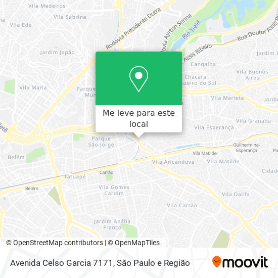 Avenida Celso Garcia 7171 mapa