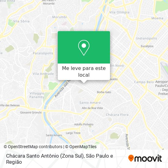 Chácara Santo Antônio (Zona Sul) mapa