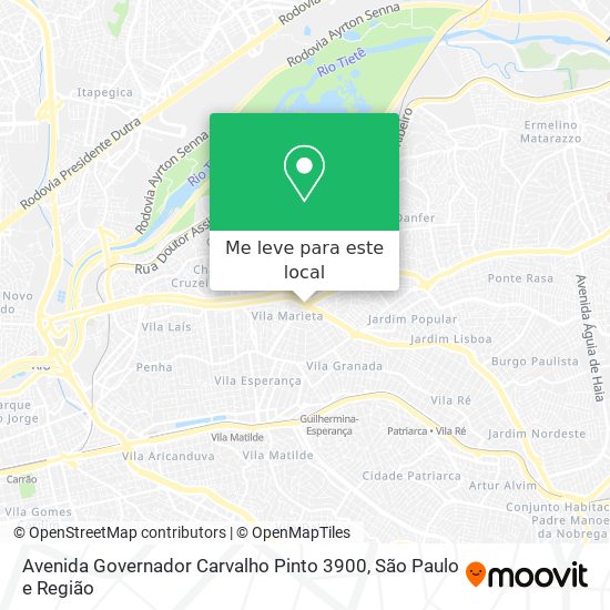 Avenida Governador Carvalho Pinto 3900 mapa