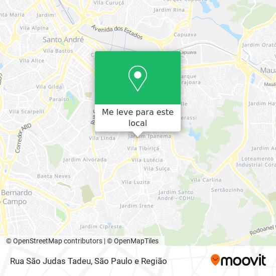 Rua São Judas Tadeu mapa
