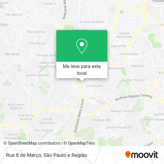 Rua 8 de Março mapa