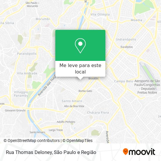 Rua Thomas Deloney mapa