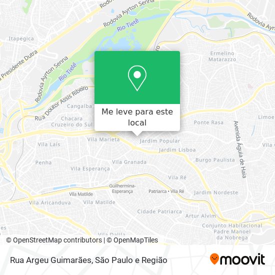 Rua Argeu Guimarães mapa