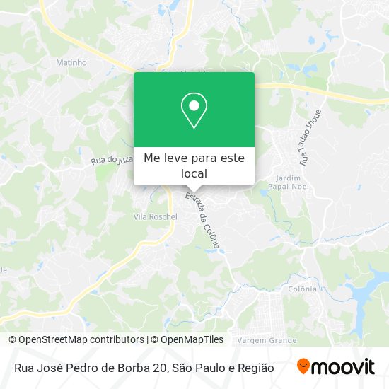 Rua José Pedro de Borba 20 mapa