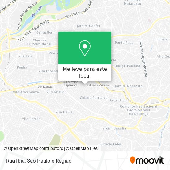 Rua Ibiá mapa