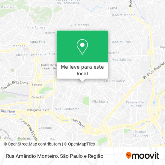 Rua Amândio Monteiro mapa
