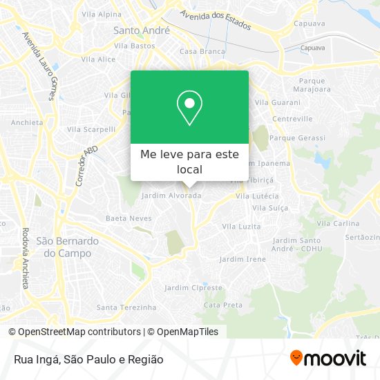 Rua Ingá mapa