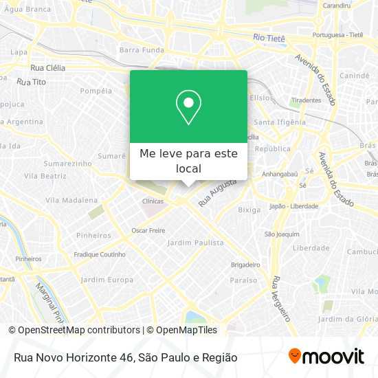 Rua Novo Horizonte 46 mapa