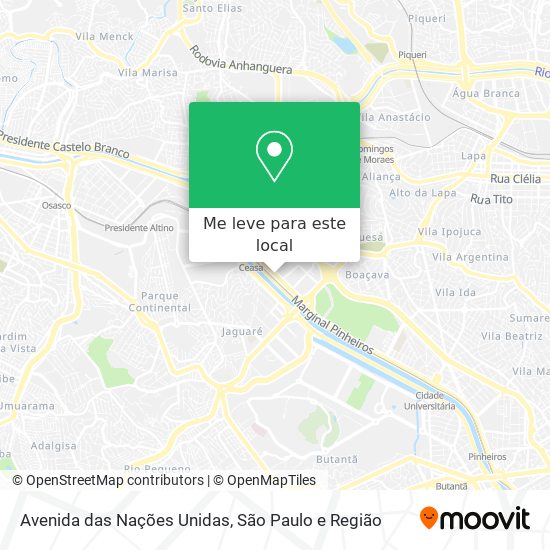 Avenida das Nações Unidas mapa