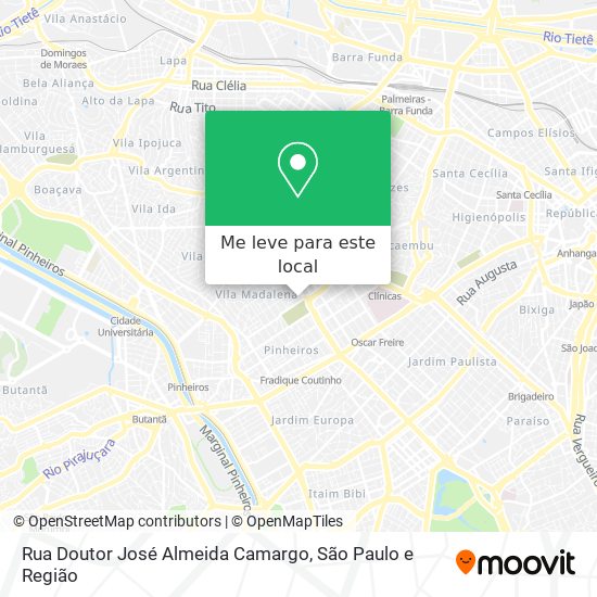 Rua Doutor José Almeida Camargo mapa