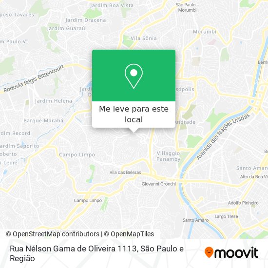 Rua Nélson Gama de Oliveira 1113 mapa