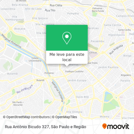 Rua Antônio Bicudo 327 mapa