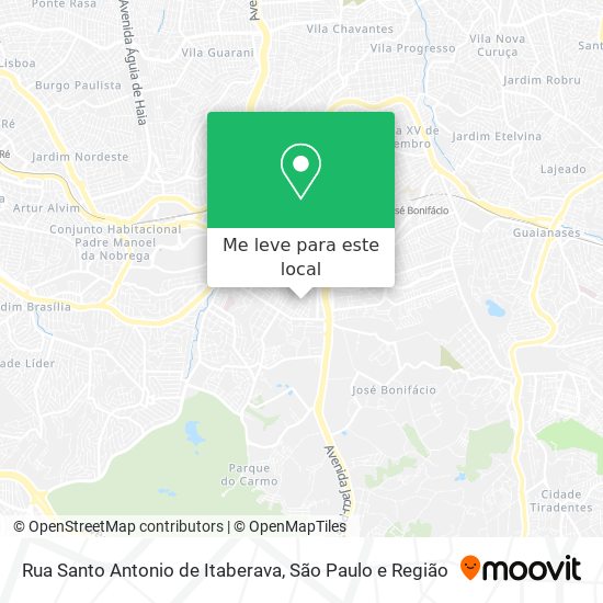 Rua Santo Antonio de Itaberava mapa