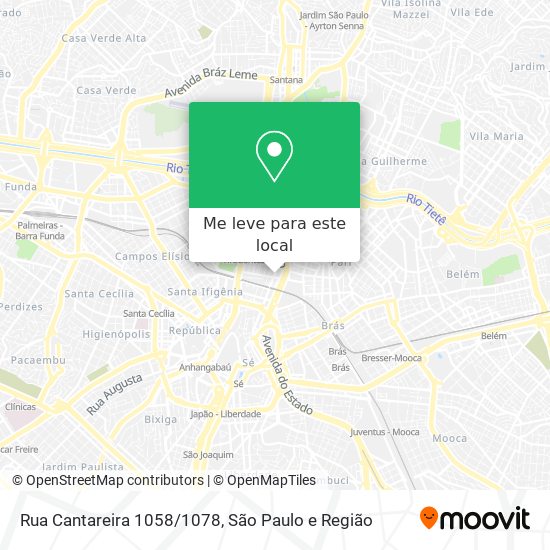 Rua Cantareira 1058/1078 mapa