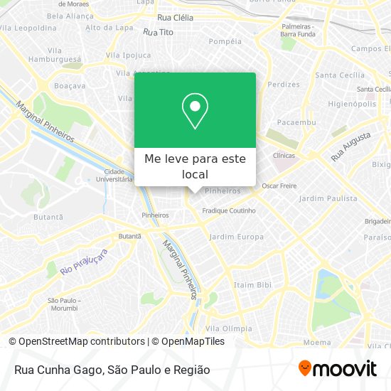 Rua Cunha Gago mapa