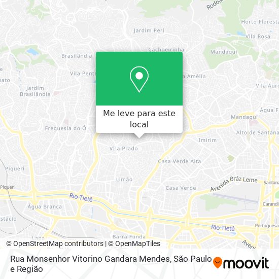 Rua Monsenhor Vitorino Gandara Mendes mapa