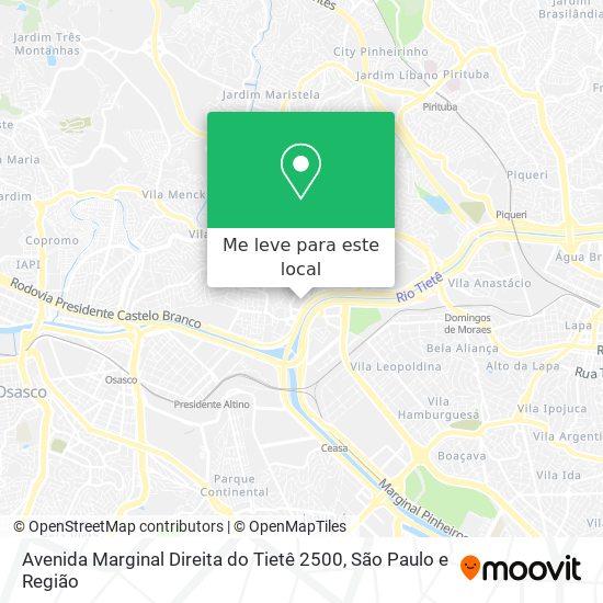 Avenida Marginal Direita do Tietê 2500 mapa