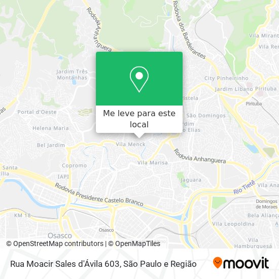 Rua Moacir Sales d'Ávila 603 mapa